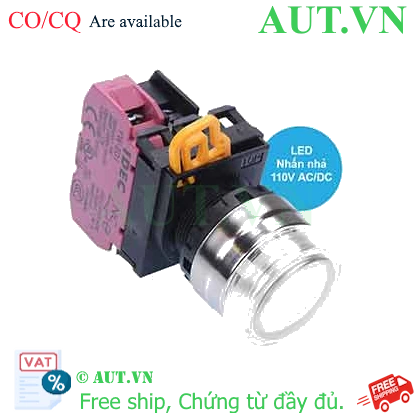 Ảnh của Nút nhấn nhả có đèn IDEC YW4L-MF2E01QHPW 110VAC D22 1NC (Trắng)