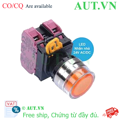 Ảnh của Nút nhấn nhả có đèn IDEC YW4L-MF2E02Q4A 24VAC/DC D22 2NC (Hổ phách)
