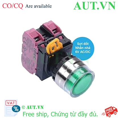 Ảnh của Nút nhấn nhả có đèn IDEC YW4L-MF2E02Q5G 6VAC/DC D22 2NC (Xanh)