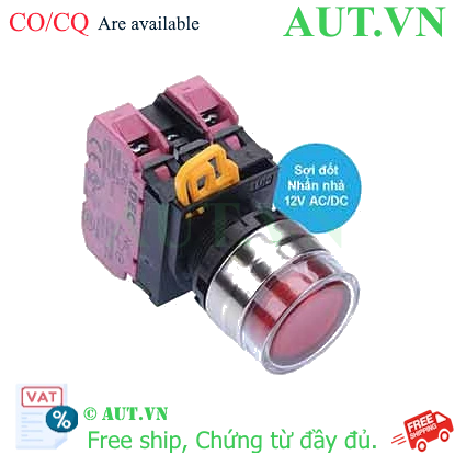 Ảnh của Nút nhấn nhả có đèn IDEC YW4L-MF2E02Q6R 12VAC/DC D22 2NC (Đỏ)