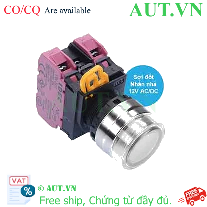 Ảnh của Nút nhấn nhả có đèn IDEC YW4L-MF2E02Q6W 12VAC/DC D22 2NC (Trắng)