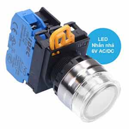 Ảnh của Nút nhấn nhả có đèn IDEC YW4L-MF2E10Q2PW 6VAC/DC D22 1NO (Trắng)