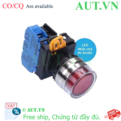 Ảnh của Nút nhấn nhả có đèn IDEC YW4L-MF2E10Q2R 6VAC/DC D22 1NO (Đỏ)