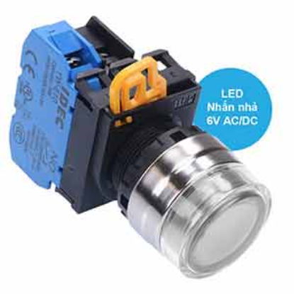 Ảnh của Nút nhấn nhả có đèn IDEC YW4L-MF2E10Q2W 6VAC/DC D22 1NO (Trắng)