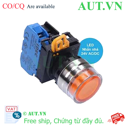Ảnh của Nút nhấn nhả có đèn IDEC YW4L-MF2E10Q4A 24VAC/DC D22 1NO (Hổ phách)