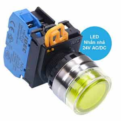 Ảnh của Nút nhấn nhả có đèn IDEC YW4L-MF2E10Q4Y 24VAC/DC D22 1NO (Vàng)