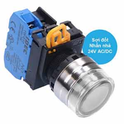 Ảnh của Nút nhấn nhả có đèn IDEC YW4L-MF2E10Q7W 24VAC/DC D22 1NO (Trắng)