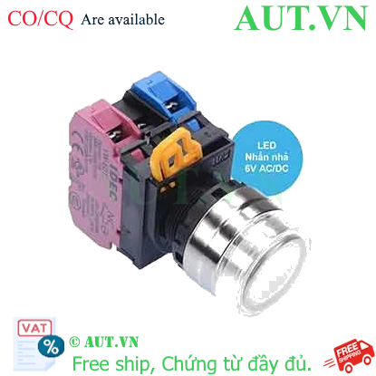 Ảnh của Nút nhấn nhả có đèn IDEC YW4L-MF2E11Q2PW 6VAC/DC D22 1NO+1NC (Trắng)