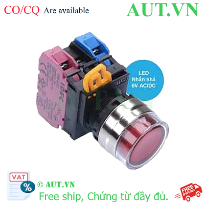 Ảnh của Nút nhấn nhả có đèn IDEC YW4L-MF2E11Q2R 6VAC/DC D22 1NO+1NC (Đỏ)