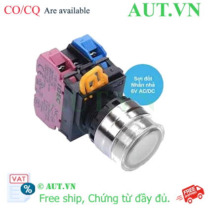 Ảnh của Nút nhấn nhả có đèn IDEC YW4L-MF2E11Q5W 6VAC/DC D22 1NO+1NC (Trắng)