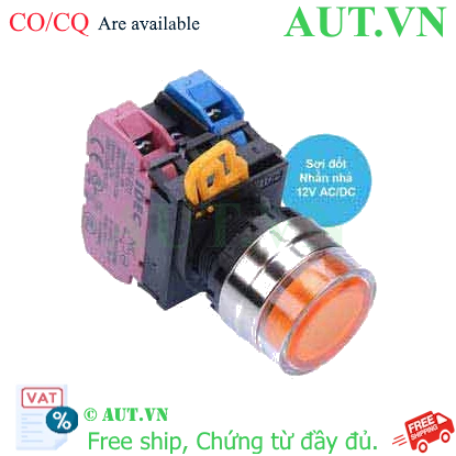 Ảnh của Nút nhấn nhả có đèn IDEC YW4L-MF2E11Q6A 12VAC/DC D22 1NO+1NC (Hổ phách)