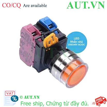 Ảnh của Nút nhấn nhả có đèn IDEC YW4L-MF2E11QM3A 220VAC D22 1NO+1NC (Hổ phách)