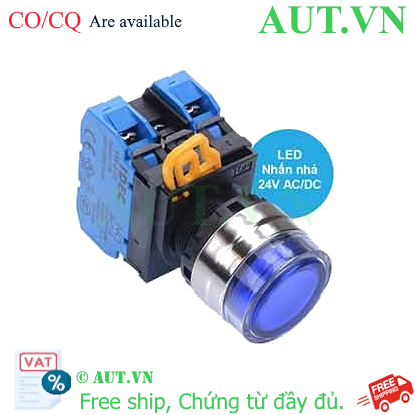 Ảnh của Nút nhấn nhả có đèn IDEC YW4L-MF2E20Q4S 24VAC/DC D22 2NO (Xanh)