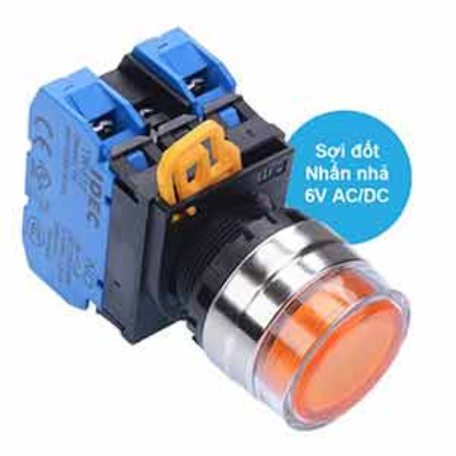 Ảnh của Nút nhấn nhả có đèn IDEC YW4L-MF2E20Q5A 6VAC/DC D22 2NO (Hổ phách)