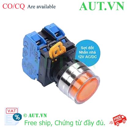 Ảnh của Nút nhấn nhả có đèn IDEC YW4L-MF2E20Q6A 12VAC/DC D22 2NO (Hổ phách)