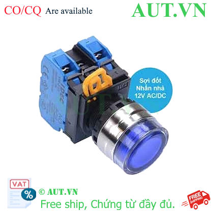 Ảnh của Nút nhấn nhả có đèn IDEC YW4L-MF2E20Q6S 12VAC/DC D22 2NO (Xanh)