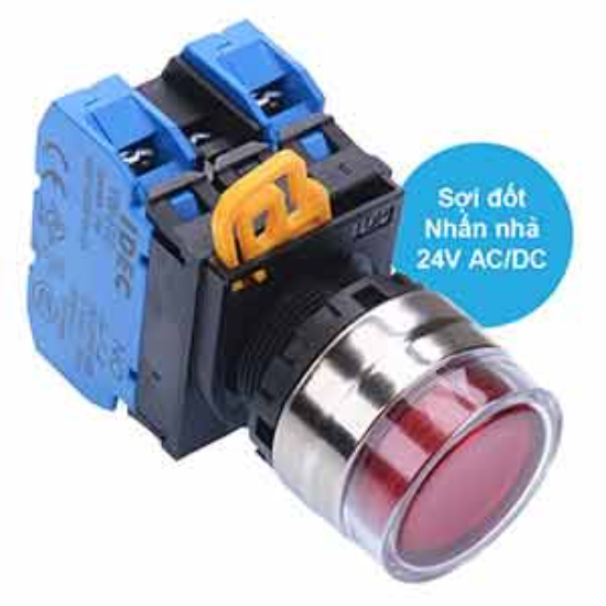 Ảnh của Nút nhấn nhả có đèn IDEC YW4L-MF2E20Q7R 24VAC/DC D22 2NO (Đỏ)