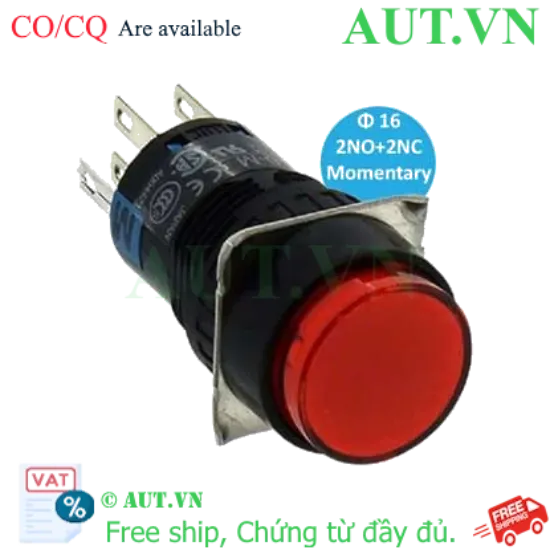 Ảnh của Nút nhấn Idec phi 16 AB6M-M2RC nhấn nhả, không đèn
