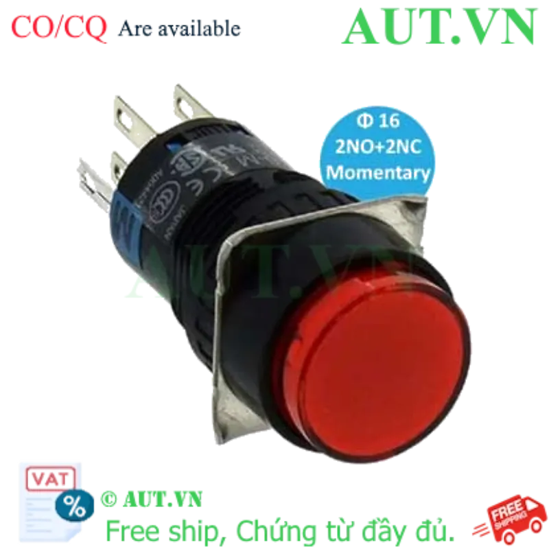 Ảnh của Nút nhấn Idec phi 16 AB6M-M2RC nhấn nhả, không đèn