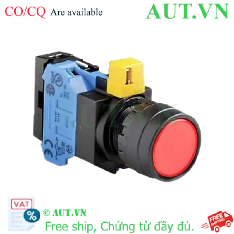 Ảnh của Nút nhấn LED HW1L-M1F10QD-R-24V IDEC, D22, 1NO, đỏ