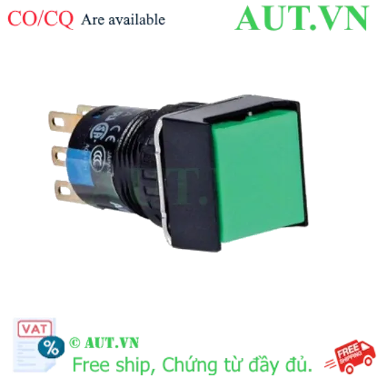Ảnh của Nút nhấn nhả có đèn IDEC AL6Q-M14G 24VAC/DC D16 1NO+1NC (Xanh)