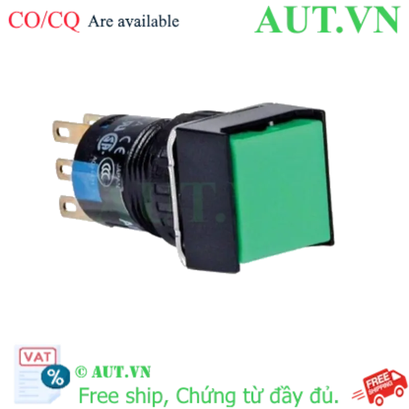 Ảnh của Nút nhấn nhả có đèn IDEC AL6Q-M14G 24VAC/DC D16 1NO+1NC (Xanh)