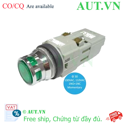 Ảnh của Nút nhấn nhả có đèn IDEC ALFN21611DNG 110VAC D30 1NO+1NC (Xanh)