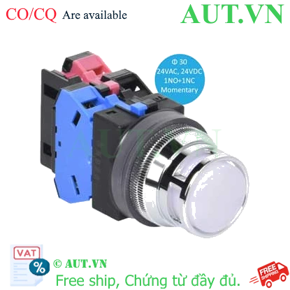 Ảnh của Nút nhấn nhả có đèn IDEC ALFN22211DNPW 24VAC/DC D30 1NO+1NC (Trắng)