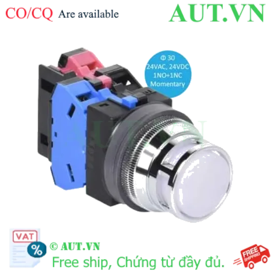 Ảnh của Nút nhấn nhả có đèn IDEC ALFN22211DNPW 24VAC/DC D30 1NO+1NC (Trắng)