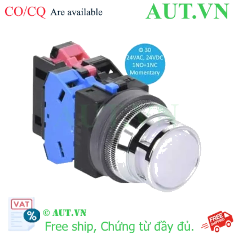 Ảnh của Nút nhấn nhả có đèn IDEC ALFN22211DNPW 24VAC/DC D30 1NO+1NC (Trắng)