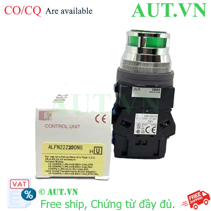 Ảnh của Nút nhấn nhả có đèn IDEC ALFN22220DNG 24VAC/DC D30 2NO (Xanh)
