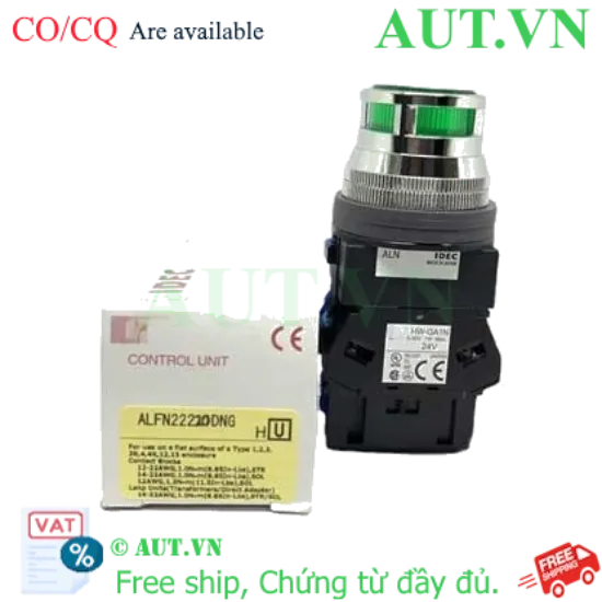 Ảnh của Nút nhấn nhả có đèn IDEC ALFN22220DNG 24VAC/DC D30 2NO (Xanh)