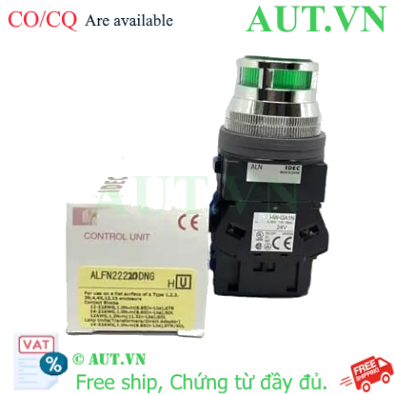 Ảnh của Nút nhấn nhả có đèn IDEC ALFN22220DNG 24VAC/DC D30 2NO (Xanh)