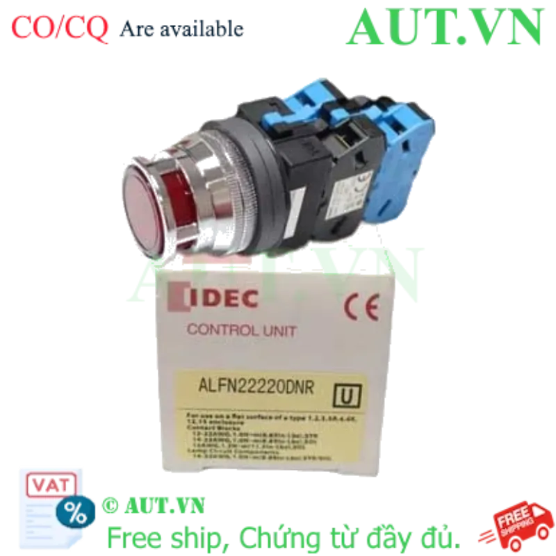 Ảnh của Nút nhấn nhả có đèn IDEC ALFN22220DNR 110-220VAC D25 1NO+1NC (Đỏ)