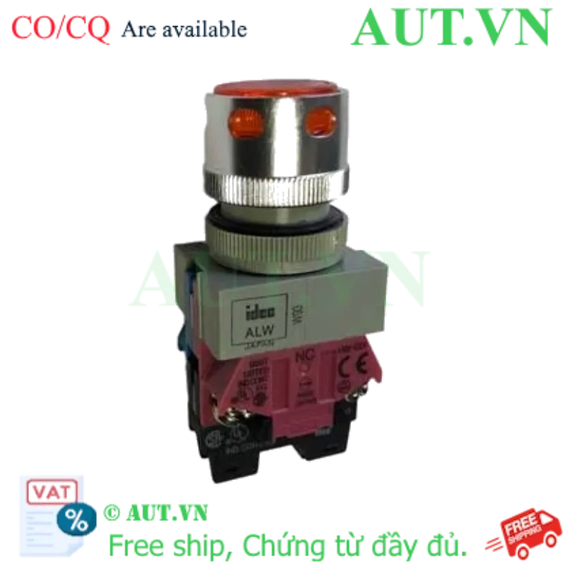 Ảnh của Nút nhấn nhả có đèn IDEC ALFW22211DA 24VAC/DC D22 1NO+1NC (Hổ phách)