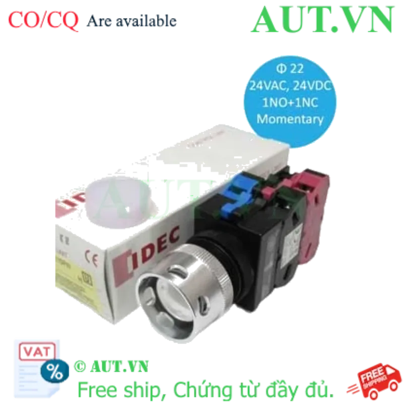 Ảnh của Nút nhấn nhả có đèn IDEC ALFW22211DPW 24VAC/DC D22 1NO+1NC (Trắng)