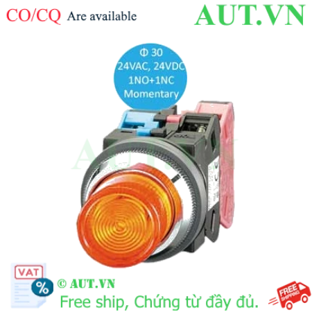 Ảnh của Nút nhấn nhả có đèn IDEC ALN22211DNA 24VAC/DC D30 1NO+1NC (Hổ phách)