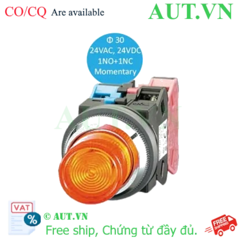 Ảnh của Nút nhấn nhả có đèn IDEC ALN22211DNA 24VAC/DC D30 1NO+1NC (Hổ phách)