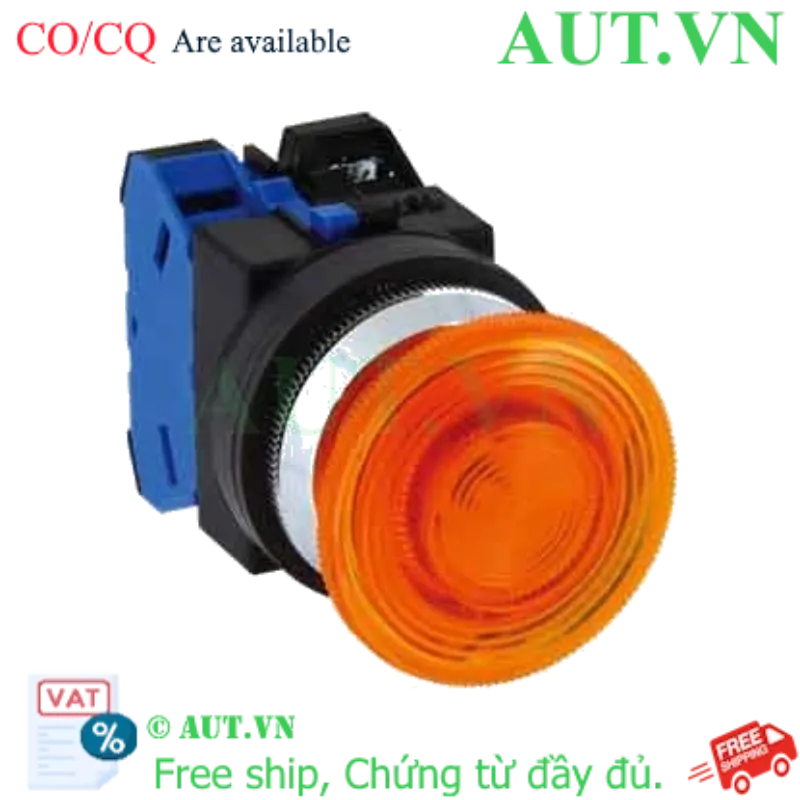 Ảnh của Nút nhấn nhả có đèn IDEC ALN32611DNA 220VAC D30 1NO+1NC (Hổ phách)