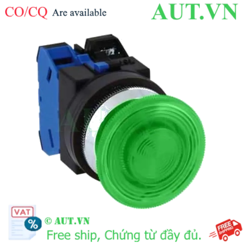 Ảnh của Nút nhấn nhả có đèn IDEC ALN32611DNG 220VAC D30 1NO+1NC (Xanh)