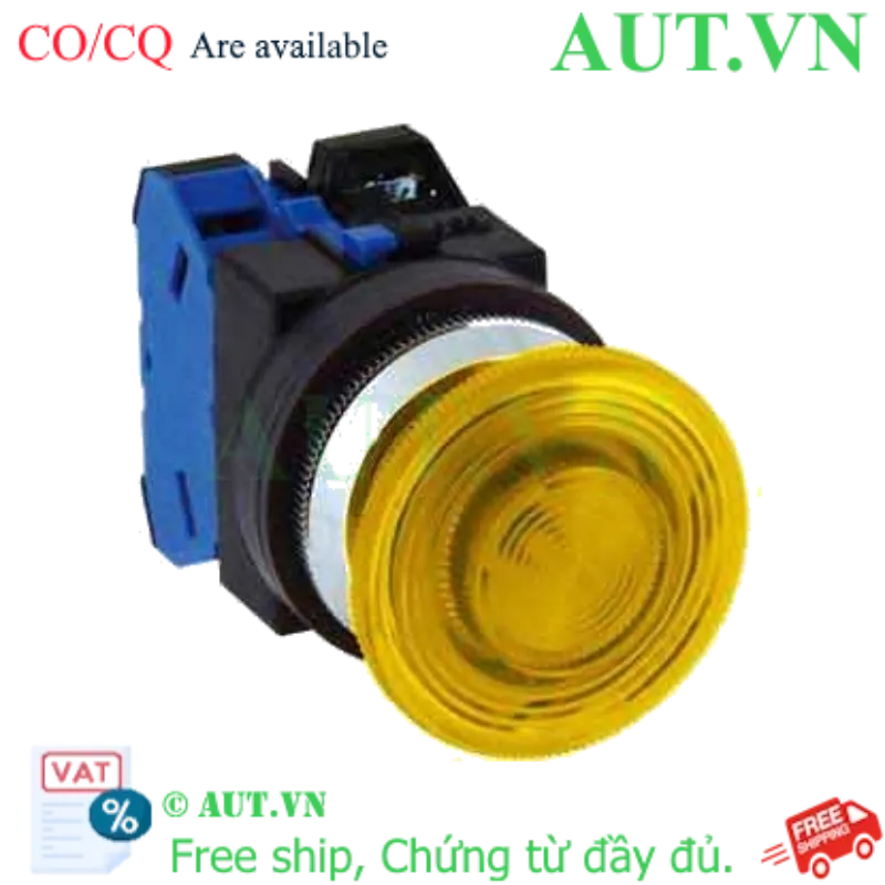 Ảnh của Nút nhấn nhả có đèn IDEC ALN32620DNY 220VAC D30 2NO (Vàng)