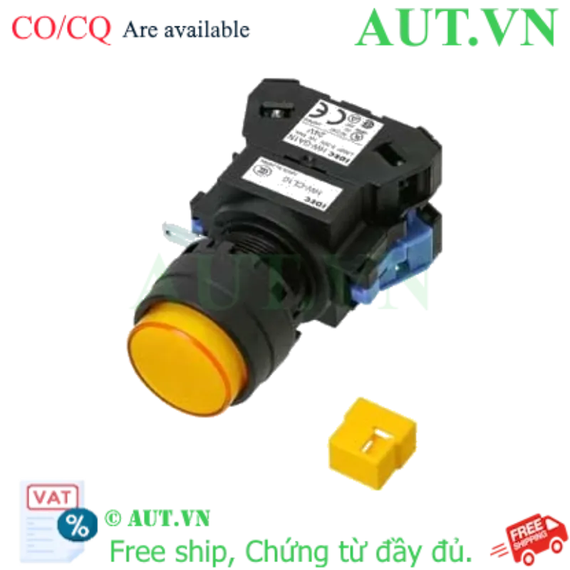 Ảnh của Nút nhấn nhả có đèn IDEC HW1L-M110Q4Y 24VAC/DC D22 1NO (Vàng)