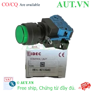 Ảnh của Nút nhấn nhả có đèn IDEC HW1L-M210Q4G 24VAC/DC D22 1NO (Xanh lá)