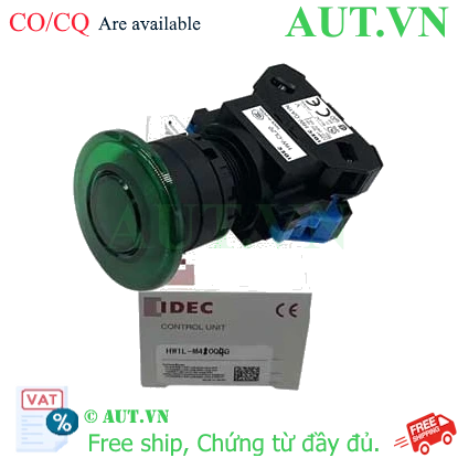 Ảnh của Nút nhấn nhả có đèn IDEC HW1L-M410Q4G 24VAC/DC D22 1NO (Xanh lá)
