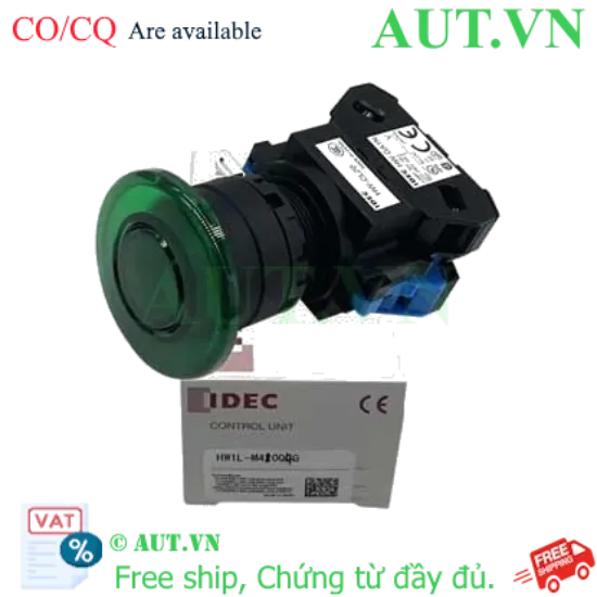 Ảnh của Nút nhấn nhả có đèn IDEC HW1L-M410Q4G 24VAC/DC D22 1NO (Xanh lá)