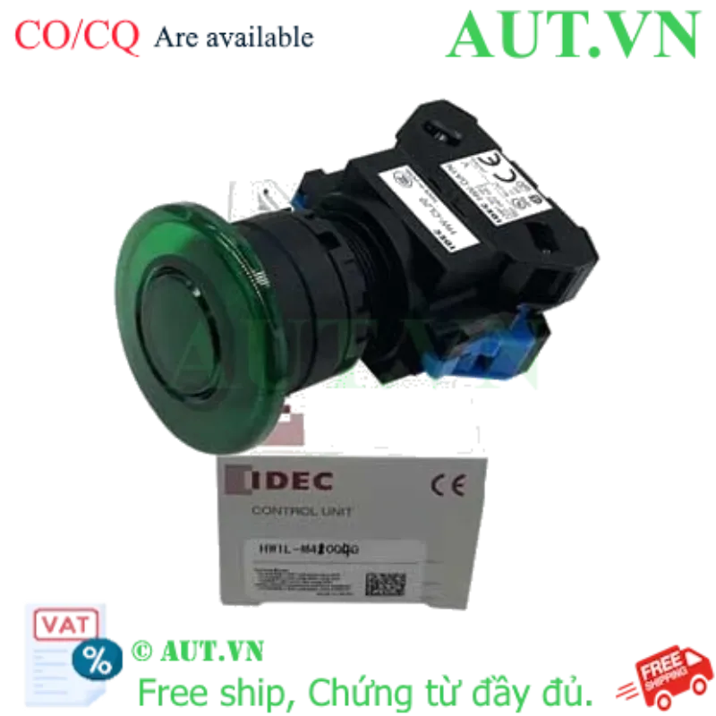 Ảnh của Nút nhấn nhả có đèn IDEC HW1L-M410Q4G 24VAC/DC D22 1NO (Xanh lá)