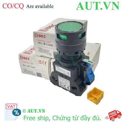 Ảnh của Nút nhấn nhả có đèn IDEC HW1L-MF210Q4G 24VAC/DC D22 1NO (Xanh lá)