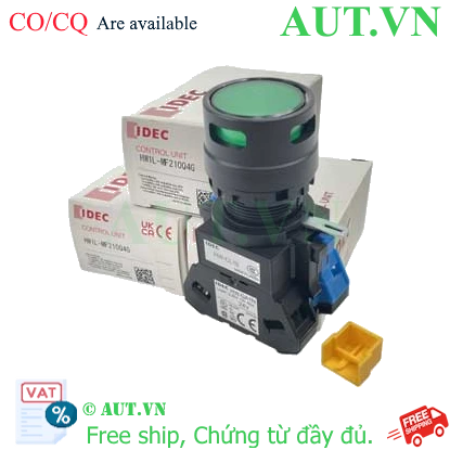 Ảnh của Nút nhấn nhả có đèn IDEC HW1L-MF210Q4G 24VAC/DC D22 1NO (Xanh lá)