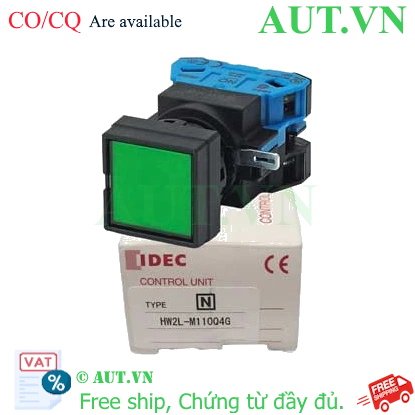 Ảnh của Nút nhấn nhả có đèn IDEC HW2L-M110Q4G 24VAC/DC D22 1NO (Xanh lá)