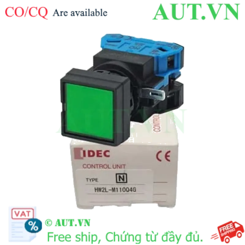Ảnh của Nút nhấn nhả có đèn IDEC HW2L-M110Q4G 24VAC/DC D22 1NO (Xanh lá)